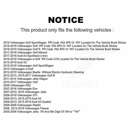 Tor Front Tie Rod End Kit For Volkswagen Jetta Passat GTI Beetle Audi Golf A3 Eos Rabbit R S3 KTR-103910